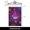 G128 Combo Pack Garden Flag Hanger 14IN & Garden Flag Happy New Year Midnight Clock 12x18IN Printed 150D Polyester